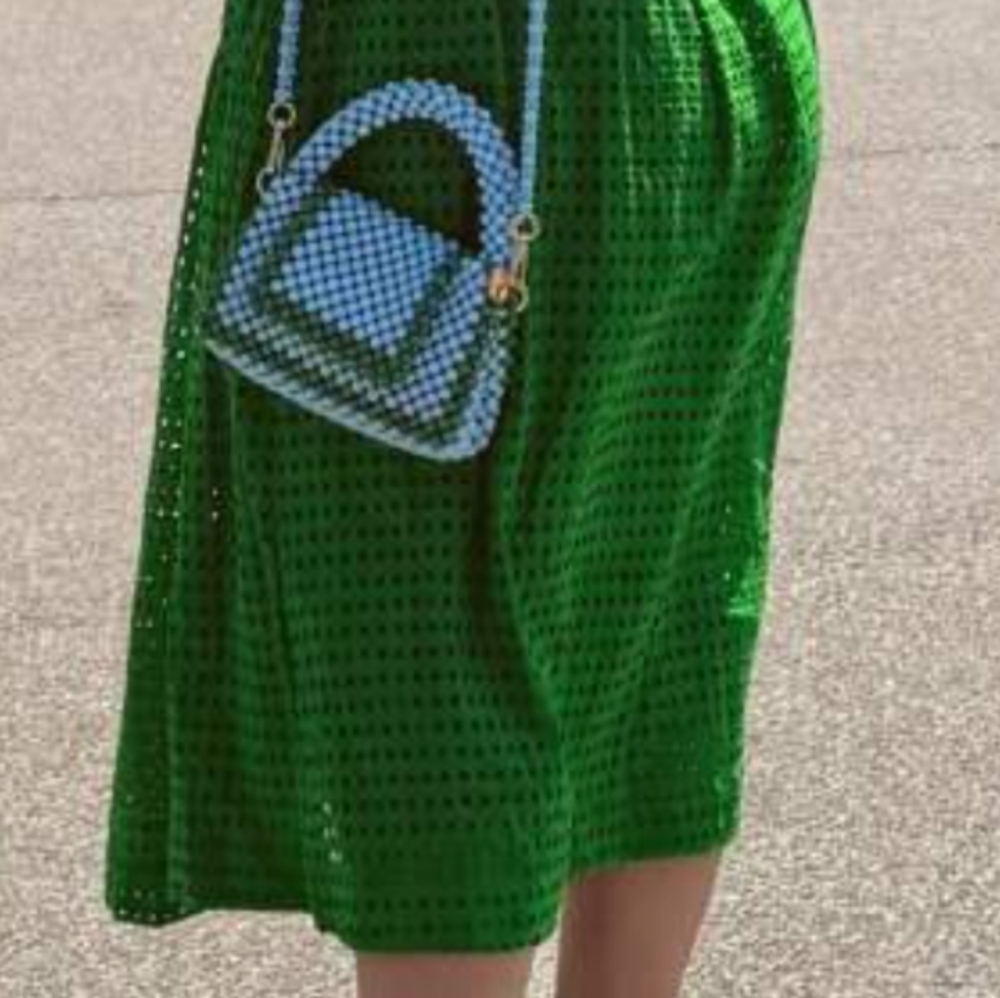 NWT Kate Spade Colorblock Beaded Crossbody Bag Target Collab Blue Green Purse - Picture 9 of 10